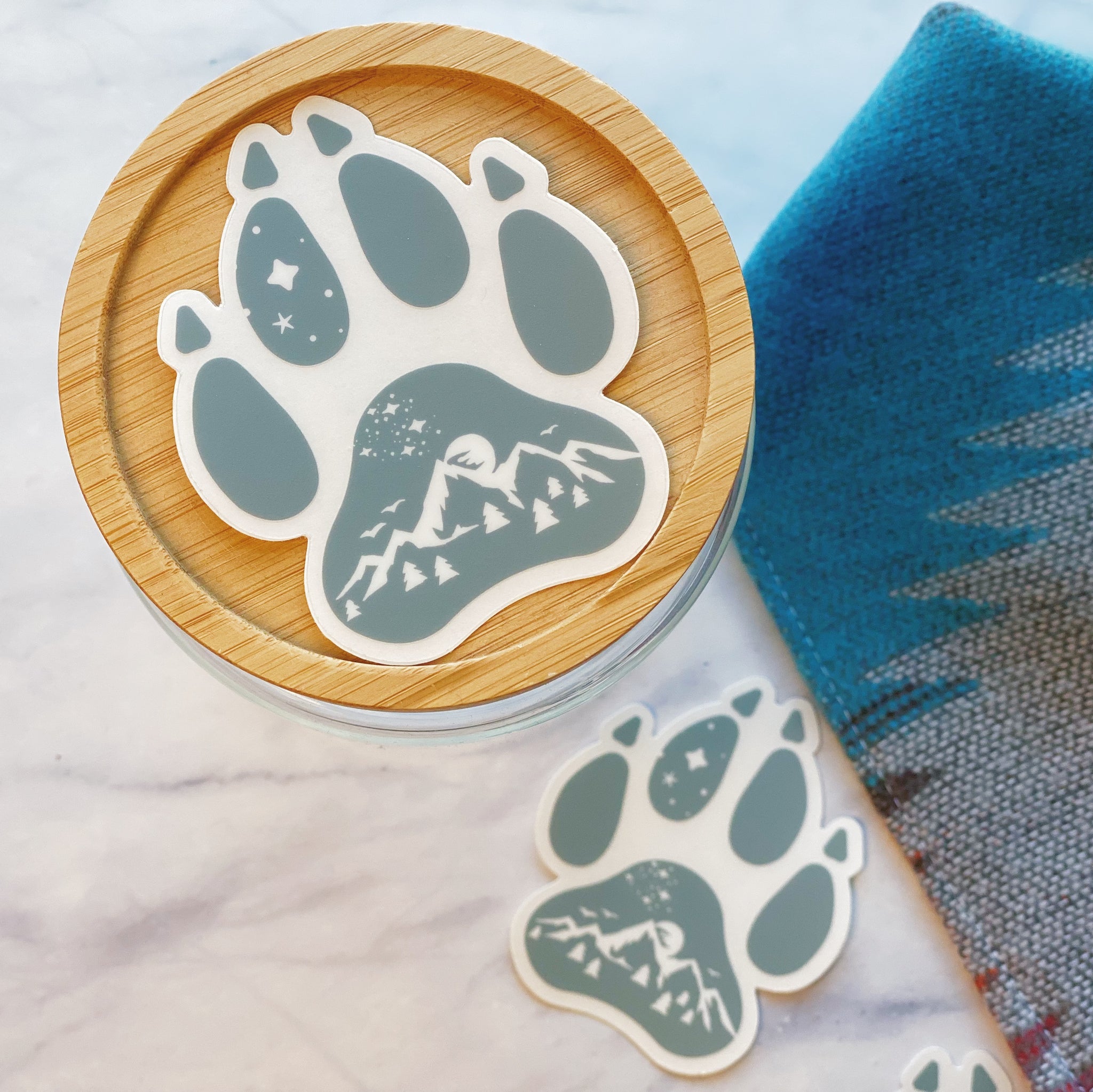 mountain paw print sticker